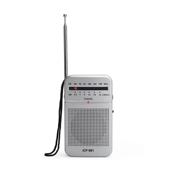 NNEOBA Mini AM/FM Portable Pocket Radio White