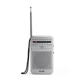 NNEOBA Mini AM/FM Portable Pocket Radio White