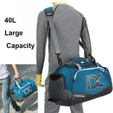 NNEOBA 40L Gym Travel Duffel Bag Wet-Dry Separation Blue