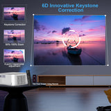NNEOBA Portable Mini 4K Projector 1080P White