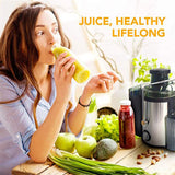 NNEOBA High Power Centrifugal Juicer Large Caliber Electric Juice Extractor Grey