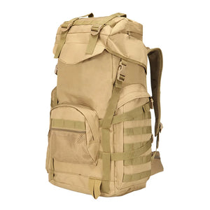 NNEOBA 60L Tactical Camping Backpack Waterproof Khaki