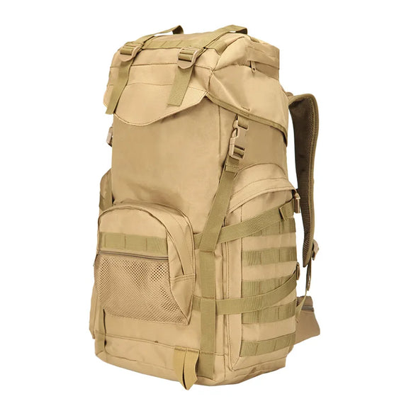 NNEOBA 60L Tactical Camping Backpack Waterproof Khaki