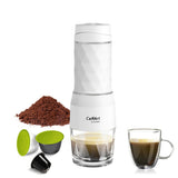NNEOBA Portable Hand Press Espresso Maker 3 in 1 Travel Coffee Brewer White