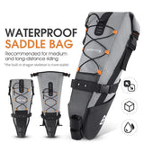 NNEOBA Waterproof 10L Reflective Bike Saddle Bag Gray