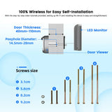 NNEOBA Wide-Angle WiFi Digital Peephole Door Camera
