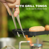 NNEOBA Mini Grill Plate Set – Non-Stick Aluminum Alloy Griddle with Tong Black