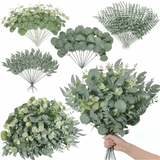 15pcs Mixed Willow & Silver Artificial Eucalyptus Stems & Leaves