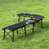 NNEOBA IGT 3-Unit Camping Table Portable Folding Aluminum Alloy BBQ Table Black