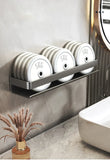 Contemporary Gray Bathroom Shelf Organizer - Wall-Mounted Corner Storage Rack