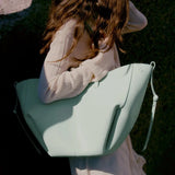 NNEOBA Cowhide Pleated Tote Shoulder Bag