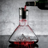 NNEOBA 1500ML Iceberg Crystal Decanter Handmade Lead-Free Glass Wine