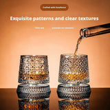 2PCS Rotating Whiskey Glasses with Glass Base
