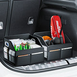 NNEOBA PU Leather Car Trunk Organizer Folding & Collapsible Cargo Storage Box Black