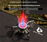 NNEOBA Infrared Mini Camping Stove Folding Split Burner Silver