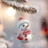 5-Piece Acrylic Snowman Ornaments – 2D Flat ornament