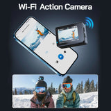 NNEOBA 5K Action Camera Dual Screen 60FPS 4K Sports Cam Black
