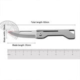 NNEOBA Titanium Alloy Mini Folding Utility Knife Silver