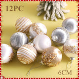 12PCS Silk Foam Christmas Ball Ornament Set
