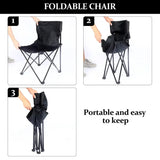 NNEOBA Foldable Camping Chair with Side Pocket Black