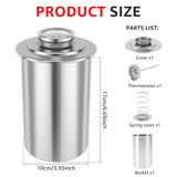 NNEOBA Stainless Steel Ham Maker with Thermometer Deli Meat Press Mold Silver