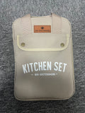 NNEOBA 8-Piece Camping Kitchen Cookware Set Khaki