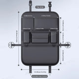 NNEOBA 6-Pocket Car Backseat Organizer Waterproof PU Leather Storage Bag Black