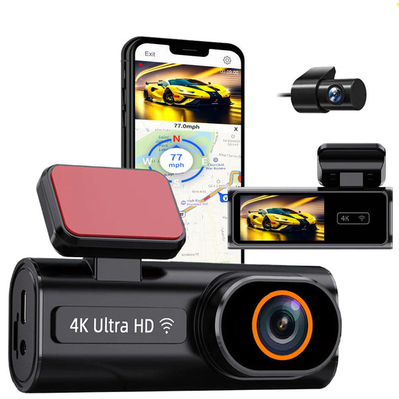 NNEOBA 4K Dual Lens Dash Cam with Night Vision