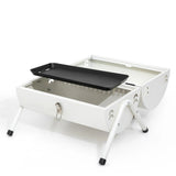 NNEOBA Dual-Side Portable Charcoal BBQ Grill Camping Stove White