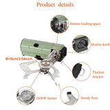 NNEOBA 2600W Portable Folding Gas Camping Stove Stainless Steel Green