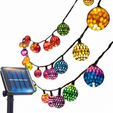 7.5M 50-LED Colorful Moroccan Ball Solar String Lights