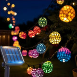 7.5M 50-LED Colorful Moroccan Ball Solar String Lights
