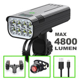 NNEOBA 4800 Lumen USB Bike Light Set Black
