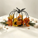 Black Iron Pumpkin Autumn Harvest Decoration 19 × 19 × 16.5 cm