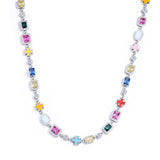 Luxury Colorful Zircon Tennis Chain Necklace – Unisex Hip Hop Fashion Jewelry
