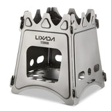 NNEOBA Compact Folding Titanium Wood Stove Silver