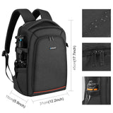NNEOBA Dual Shoulder Camera Backpack with Rain Cover Black