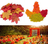 100pcs Artificial Silk Maple Leaves, Mixed Color Autumn Fake Leaves