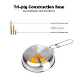 304 Stainless Steel Foldable Camping Frying Pan
