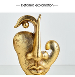 NNEOBA Sculpted Splendor: Elevate Your Space with Golden Face Art