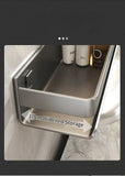 NNEOBA Contemporary Gray Bathroom Shelf Organizer - Wall-Mounted Corner Storage Rack
