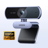 NNEOBA 1080P HD Webcam Dual Mics Auto Light Correction Black