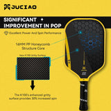 Thermoformed Carbon Fiber Pickleball Paddle with Textured Surface – 16mm