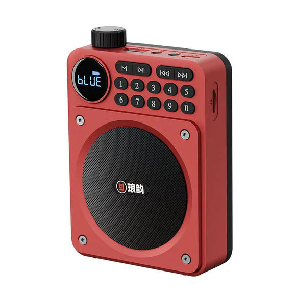 NNEOBA Dual Magnetic Speakers Digital FM Radio Red