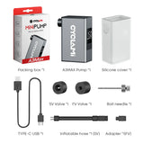 NNEOBA Bike Pump 50 PSI Rechargeable Tire Inflator with Schrader Silver