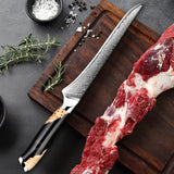 NNEOBA 6-Inch Damascus Utility Knife 67-Layer Razor Sharp Boning Knife Black