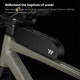 NNEOBA Waterproof Aerodynamic Top Tube Bike Bag TPU Frame Bag Black