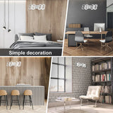 NNEOBA Modern 3D LED Wall Clock with Remote Control