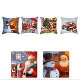 NNEOBA Christmas Cushion Cover Set - 4 Decorative Pillowcases