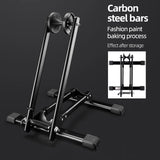 NNEOBA Foldable Indoor Bicycle Parking Rack Carbon Steel Floor Stand Black